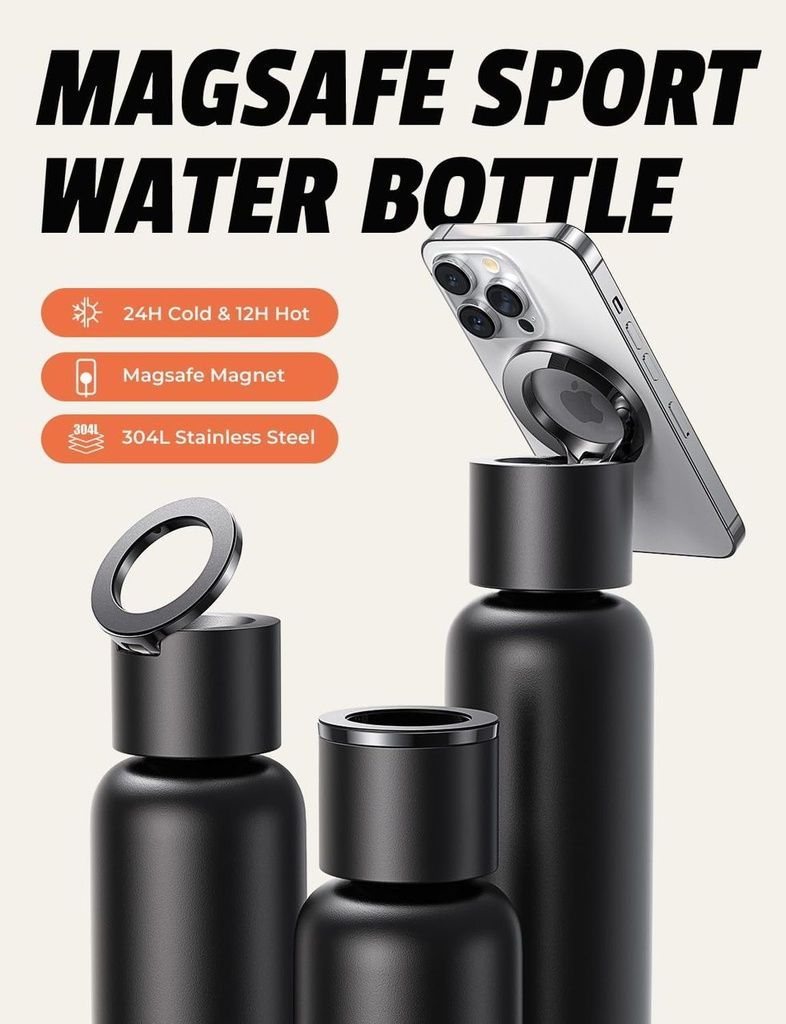 7MD Magsafe Sport Water Bottle with Magnetic Phone Holder