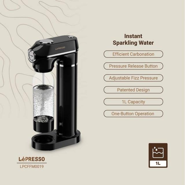 7MD Package Contains 1 x Lepresso Carbonator Instant Sparkling Water Maker with Pressure Gauge and 1 x LePresso CO2 Capsule For Sparkling Water