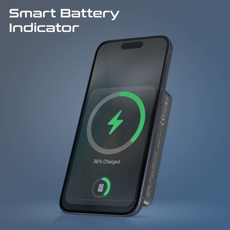 Promate Ultra Compact Aluminum Crafted MagSafe Compatible Wireless Charging PowerBank |Blade-10|