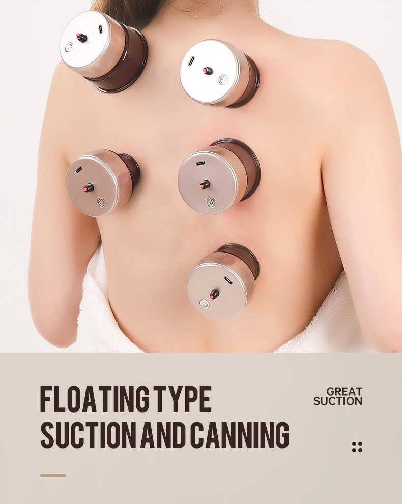7MD Intelligent Respiratory Cupping Massager with 12 Gear Suction Red Light Therapy Wireless Convenience for Deep Skin Stimulation & Muscle Recovery