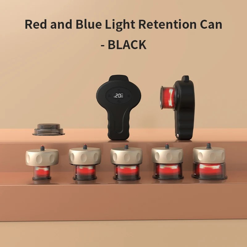 7MD Intelligent Respiratory Cupping Massager with 12 Gear Suction Red Light Therapy Wireless Convenience for Deep Skin Stimulation & Muscle Recovery