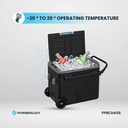 Powerology Dual Compartment Smart Fridge & Freezer 60L Portable Energy Efficient Dual Zone Cooling with 20800mAh Battery - Grey |PP056||PPBCHA56|