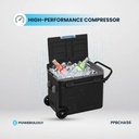 Powerology Dual Compartment Smart Fridge & Freezer 60L Portable Energy Efficient Dual Zone Cooling with 20800mAh Battery - Grey |PP056||PPBCHA56|