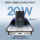 Promate 10000mAh 20W Ultra compact Fast Charging Power Bank with AC Charger Apple Watch Charger and Built In Lightning Cable