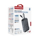 Promate 10000mAh 20W Ultra compact Fast Charging Power Bank with AC Charger Apple Watch Charger and Built In Lightning Cable