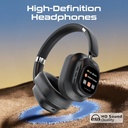 Promate High Definition Hybrid ANC Headphones with Detachable Magnetic LCD Touch Screen Controller |VuTune|