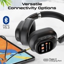 Promate High Definition Hybrid ANC Headphones with Detachable Magnetic LCD Touch Screen Controller |VuTune|
