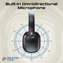 Promate High Definition Hybrid ANC Headphones with Detachable Magnetic LCD Touch Screen Controller |VuTune|