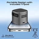 Promate Ultra Mini 1080P Rechargeable Auto Vertical Touch Control Wireless DLP Projector |CubeCast|