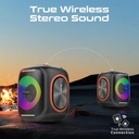 Promate LumiSound™ HD 40W True Wireless Speaker RGB Light Built in Carry Handle Subwoofer and Phone Stand |Strike-40|
