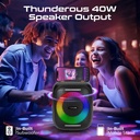 Promate LumiSound™ HD 40W True Wireless Speaker RGB Light Built in Carry Handle Subwoofer and Phone Stand |Strike-40|