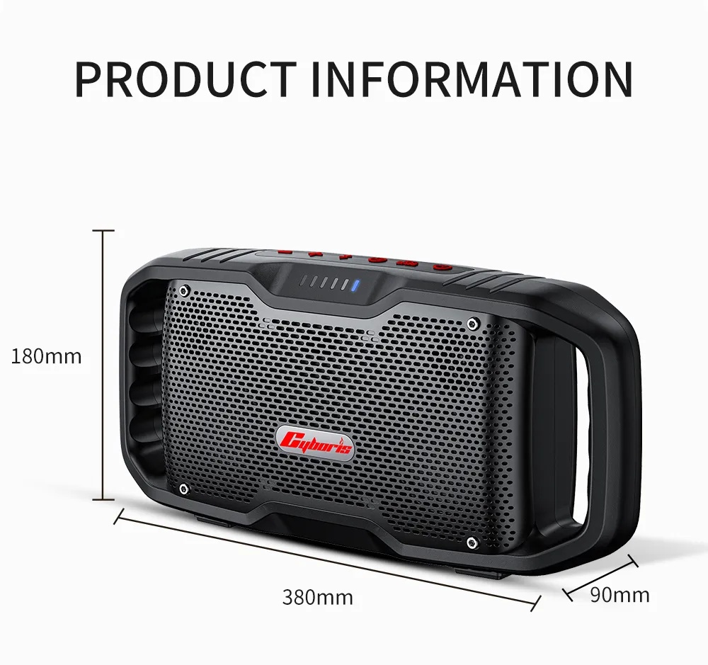 Cyboris 10000mAh 120W Deep Bass Multi Sync and DSP Audio Technology IPX6 Waterproof Powerful Wireless Speaker |Motor Boom X10|