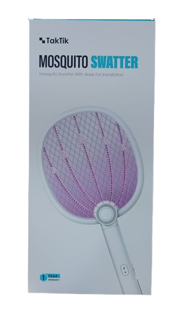 Taktik Mosquito Swatter with Built in LED Light 2700V Electric Insect Killer with Installation Base