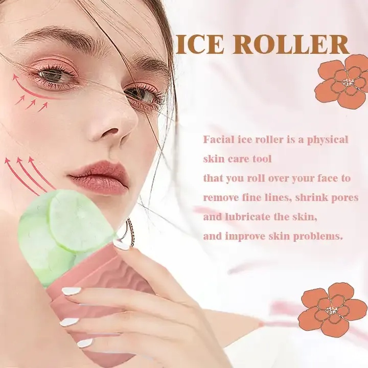 Silicone Ice Face Roller Ball Massager Pore Shrinking Edema Relief Acne Reduction Fine Line Removal Cold Therapy Beauty Tool