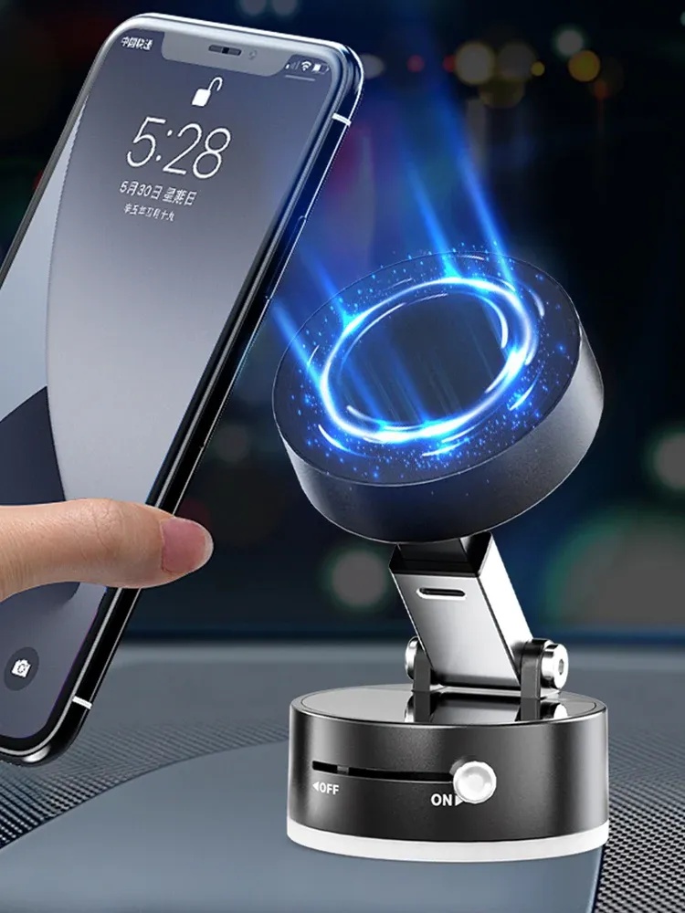 Vacuum Suction Phone Holder Dual Sided Magnetic Mount Compact Design Stable Suction for Cars Desks & More |A2|