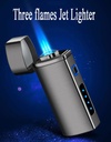 7MD Premium Cigar Torch Lighter Triple Adjustable Jet Flame Rechargeable & Windproof