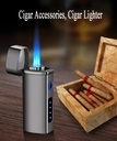 7MD Premium Cigar Torch Lighter Triple Adjustable Jet Flame Rechargeable & Windproof