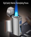 7MD Premium Cigar Torch Lighter Triple Adjustable Jet Flame Rechargeable & Windproof