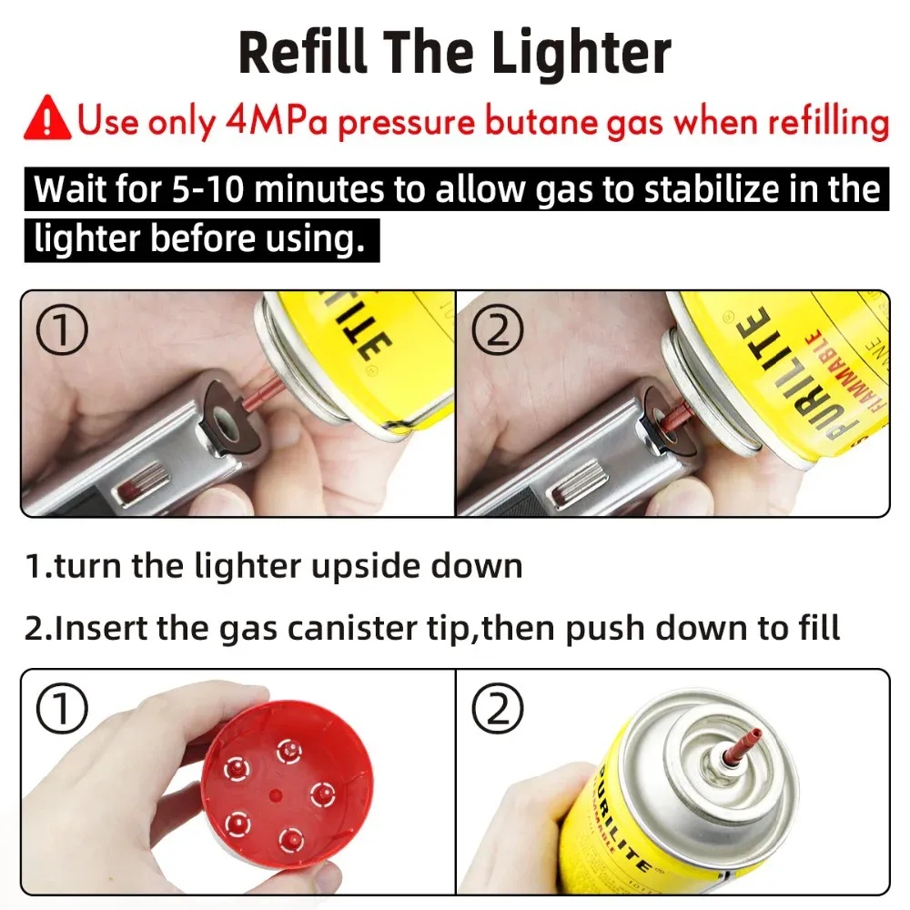 7MD Premium Cigar Torch Lighter Triple Adjustable Jet Flame Rechargeable & Windproof