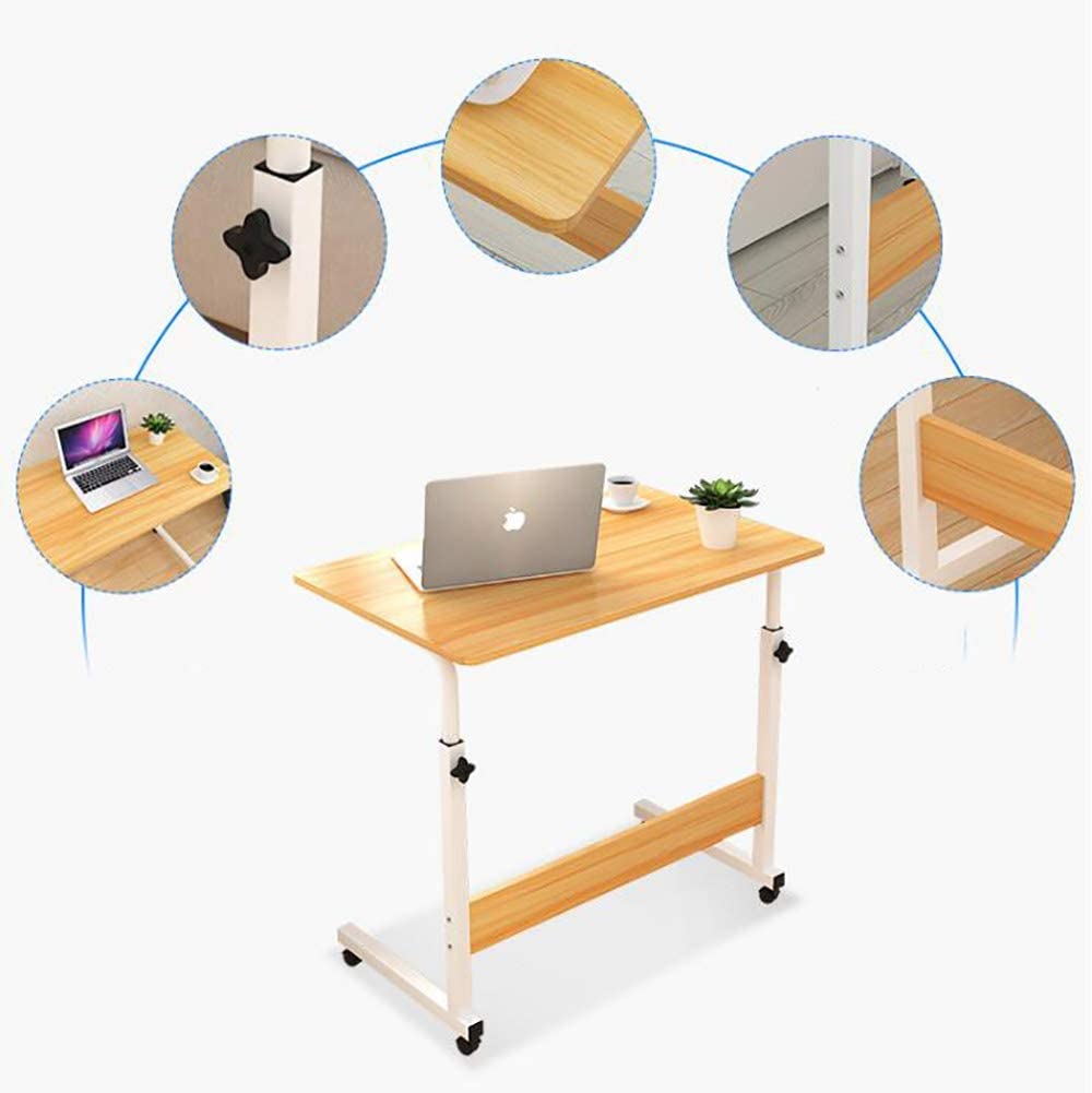 Home Mobile Laptop Desk Bedside Computer Table Mobile Adjustable Laptop Table Height Side Study Table Liftable Computer Stand |226560|