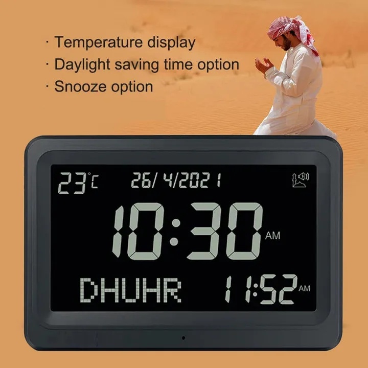 USED 7MD Azan Clock With Prayer & Azan Reminders, Temperature Display