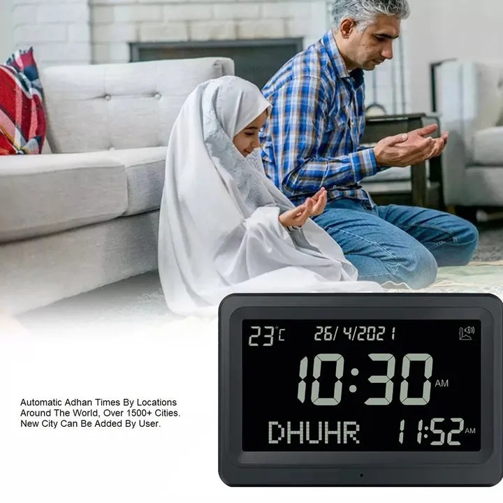USED 7MD Azan Clock With Prayer & Azan Reminders, Temperature Display