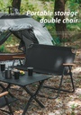 Double Folding Chair Portable Durable High Load Capacity Beech Handrails for Multi Scenario Use