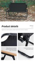 Double Folding Chair Portable Durable High Load Capacity Beech Handrails for Multi Scenario Use