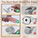 PET Bath Massage Brush 3 in 1 Multifunctional Silicone Grooming Tool with Massage Deep Cleaning & Shampoo Dispenser