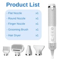 Portable PET Blow Dryer 5 in 1 Multifunction Negative ION Fast Drying 10M Ions Adjustable Settings Lightweight & Compact