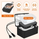 Electric Lunch Box Microwave Portable Oven Fast Heating 3 in 1 Power Cables Premium Aluminum Liner for Home Office & Travel |ABY-322|
