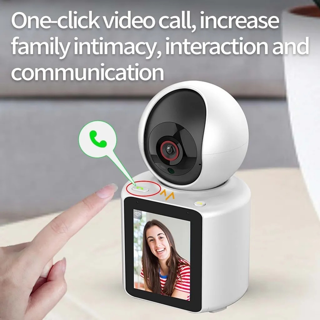 USED 7MD Camera Video Calling Smart WiFi Camera Two Way Video Calling Full HD Resolution Wide Angle View Human Detection App Control One-Button Call PTZ Control