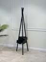 Premium Stylish Clothing Rack Freestanding Clothes & Coat Rack with 6 Hooks 2 Triangular Shelves & Black Incense Burner