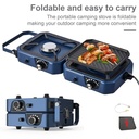 Foldable Dual Burner Portable Camping Gas Stove Easy to Clean  6100 TUs/hr Power Piezo Ignition & Stainless Steel Design Stove |LS-127|