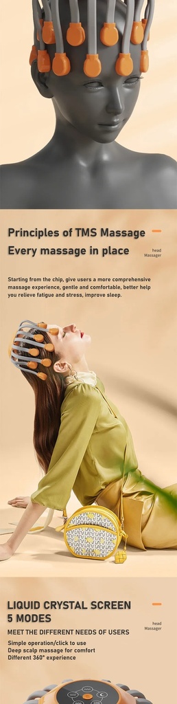 7MD Octopus Head Massager 20 Point Multi Frequency Vibration 5 Massage Modes Wireless Portable & Ergonomic Design