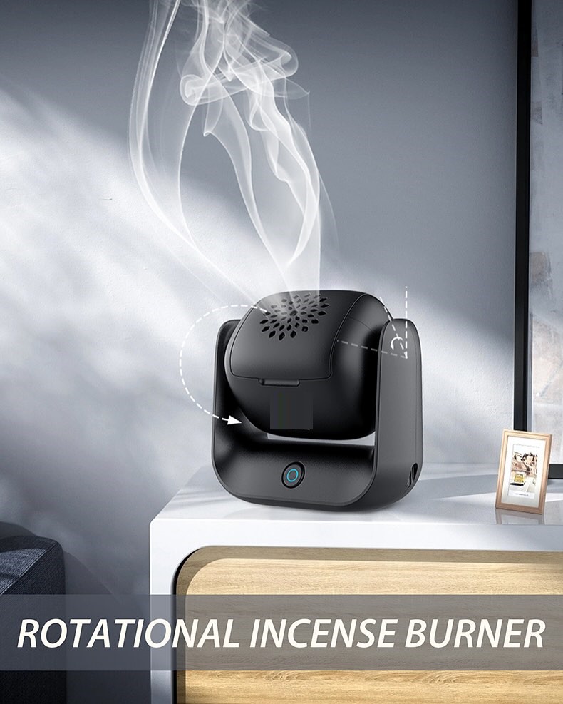 7MD Rotational Incense Burner Strong Fragrance LED Indicator Portable Erectable & Rotatable Design