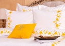 Glinens Tara Roses Egyptian Cotton Bed Set 100% Sateen 600 Thread Count Embroidered Duvet Cover Set Durable & Soft Touch Comfort