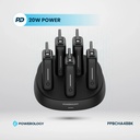 Powerology 5 x 10000mAh Power Bank Station PD 20W Recharging Base High Speed Charging Built In Type C Cable Multi Device Support 60W Output |PPBCHA48BK|