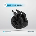 Powerology 5 x 10000mAh Power Bank Station PD 20W Recharging Base High Speed Charging Built In Type C Cable Multi Device Support 60W Output |PPBCHA48BK|