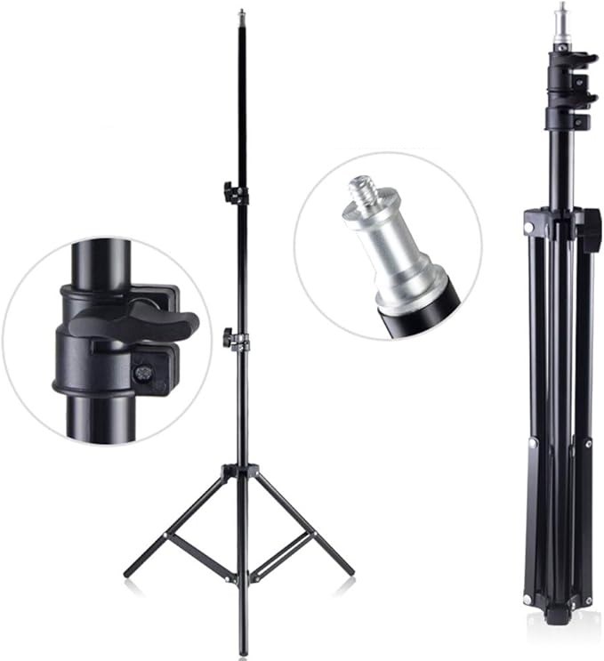 Height Adjustable Tripod Stand Ultra Sturdy Aluminum Stand for Mobiles Lights and Projectors Foldable & Portable