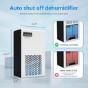 Efficient Portable Dehumidifier 0.75 Gallon Tank Auto Shut Off Odor Elimination Compact Energy Saving for Home & Offices |ZQB-201|