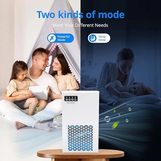Efficient Portable Dehumidifier 0.75 Gallon Tank Auto Shut Off Odor Elimination Compact Energy Saving for Home & Offices |ZQB-201|