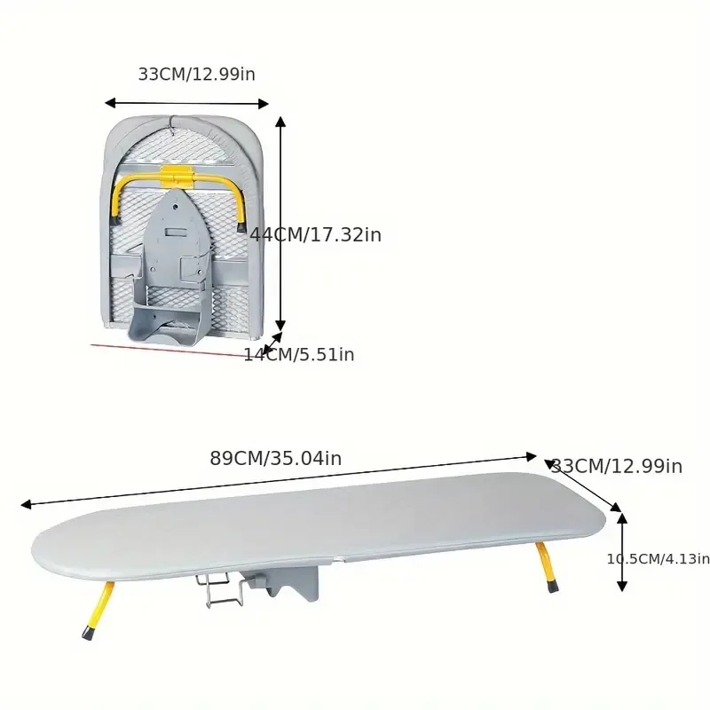 7MD Wall Mounted Folding Ironing Board Space Saving Breathable Mesh Wide Surface Integrated Iron Storage & Safety Buckle |