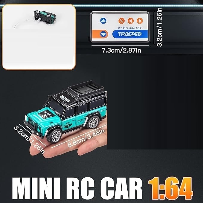 Remote Control Car High Speed Alloy RC Car with LED Headlights 2.4Ghz Frequency 60 Min Endurance 1:64 Size