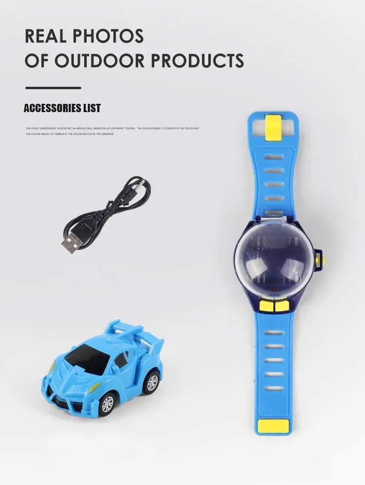 Remote Control Mini Watch Racing Car Toy Silicone Strap Dustproof Cover RC Car with USB Charging  & 5.0GHz Long Range