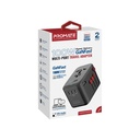 Promate 100W GaNFast™ Multi Port Travel Adapter 4 USB C PD Ports USB A QC 3.0 Worldwide Compatibility Auto Reset Fuse & Safety Protection |TripMate-Gan100|