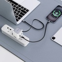 Powerology Dual Port Retractable GaN Charger 65W Fast Charging USB C & USB A Ports 3 Device Charging 75cm Retractable Cable Fireproof Design |PWC031||PWCUQC031|