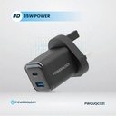 Powerology Super Compact Quick Charger PD35W Braided USB-C To Lightning Cable Included 1.2m/4ft | PWCUQC021 |