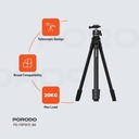Porodo Ultra Light Aluminum Tripod 360° Rotation Telescopic Design Nano Gel Base Durable & Portable for Cameras |PD-TRPSEFE-BK|