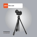 Porodo Ultra Light Aluminum Tripod 360° Rotation Telescopic Design Nano Gel Base Durable & Portable for Cameras |PD-TRPSEFE-BK|